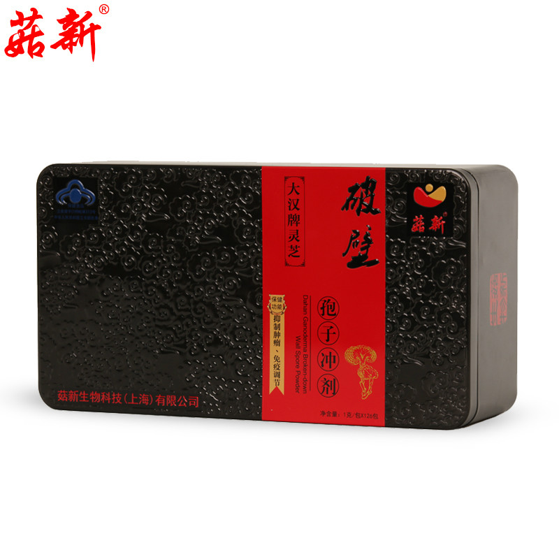 菇新大漢靈芝破壁孢子沖劑，衛(wèi)食健字（1998）第313號(hào) 核準(zhǔn)功效為：抑制腫瘤、免疫調(diào)節(jié)